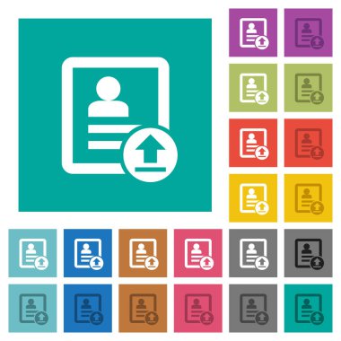 İlgili kişi kare düz upload çok renkli simgeler