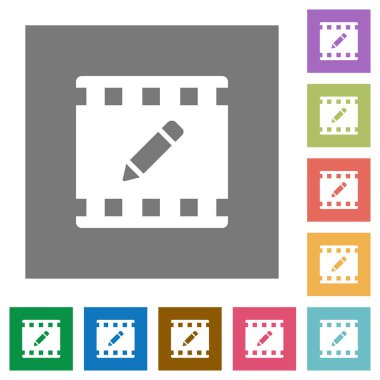 Film yeniden adlandırmak kare düz simgeler