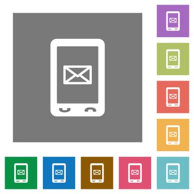 Okunmamış Sms mesajı kare düz simgeler