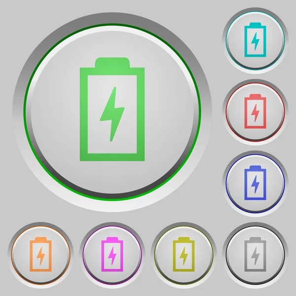 Battery with energy symbol push buttons — Stock Vector