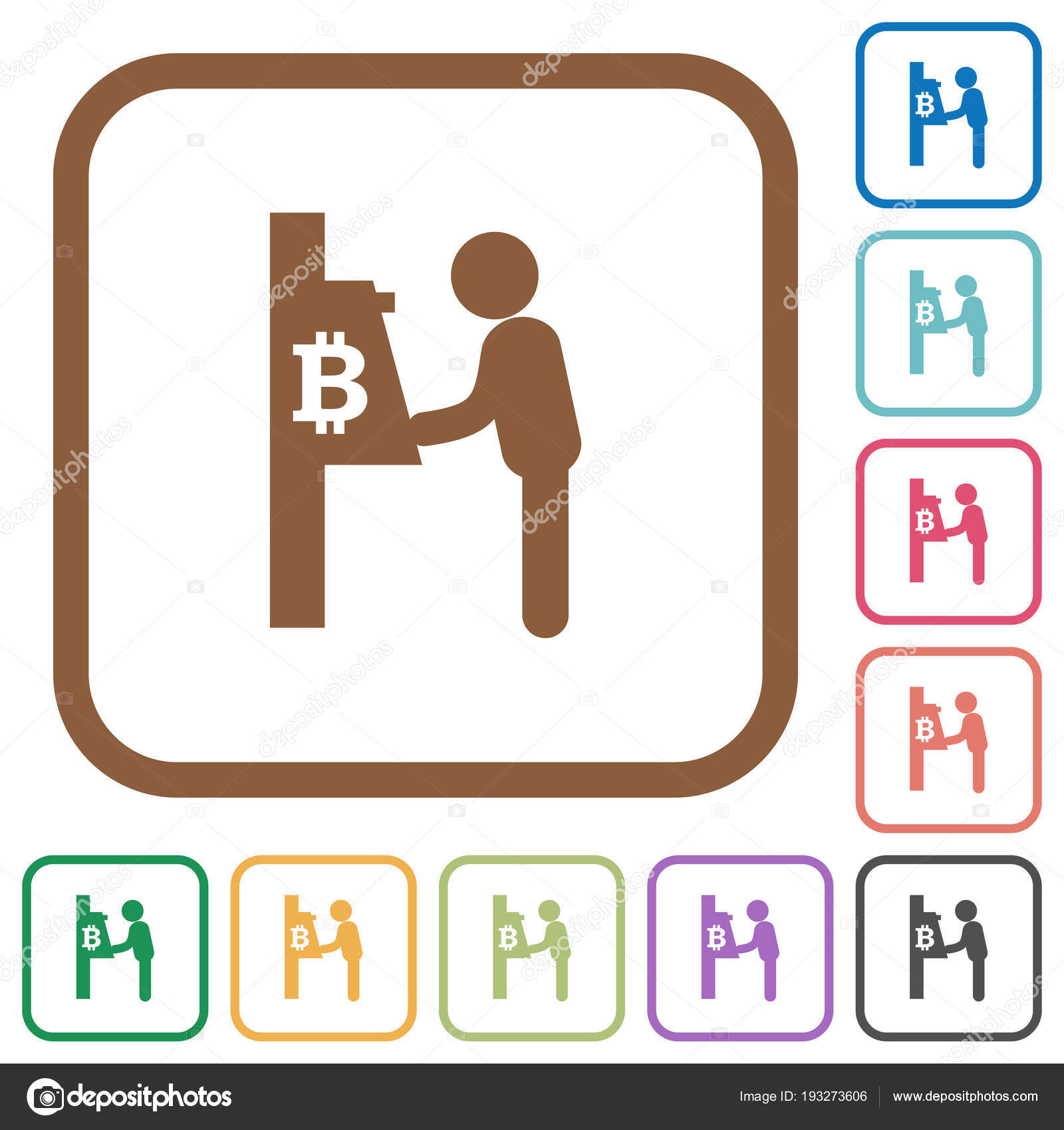 Bitcoin Cash Machine Simple Icons Stock Vector C Renegadehomie - 