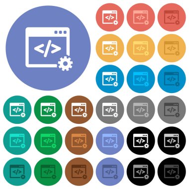 Web geliştirme düz çok yuvarlak simgeler renkte