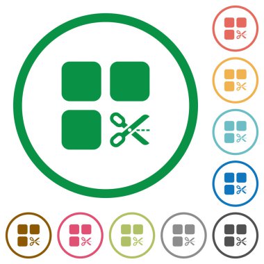 Bileşen düz simgeler anahatları ile kesmek