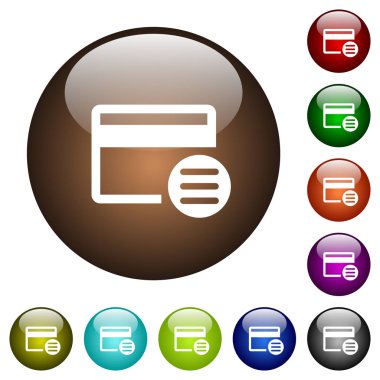 Kredi kartı seçenekleri renk cam düğmeleri