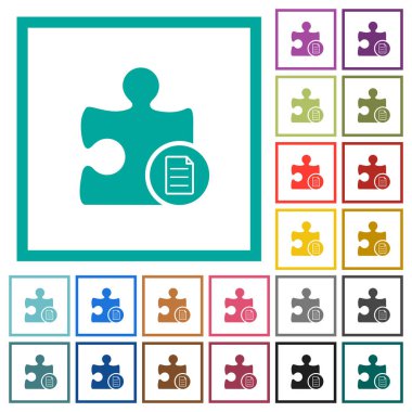 Eklenti özellikleri düz renk simgeleri çeyreği çerçeveler ile