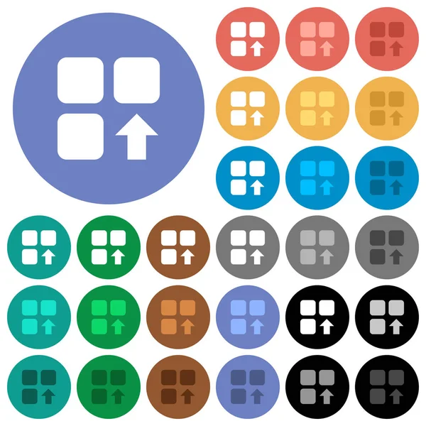 Mover-se componente redondo ícones de várias cores planas — Vetor de Stock