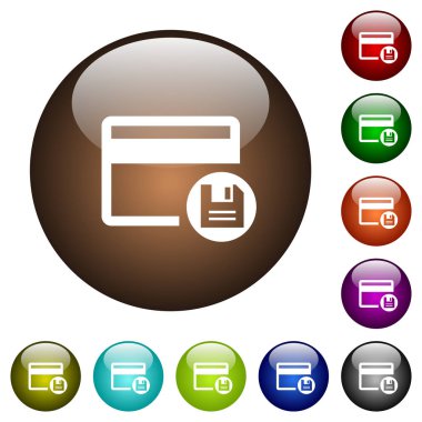 Kredi kartı renk cam düğmeleri kaydetmek