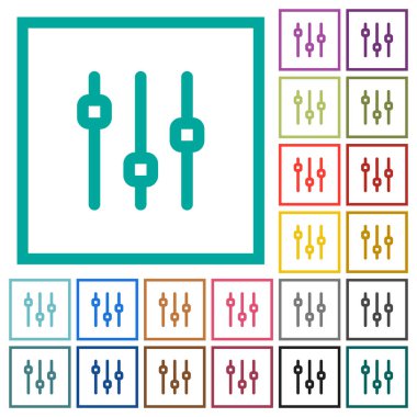 Dikey ayarı düz renk simgeleri çeyreği çerçeveler ile