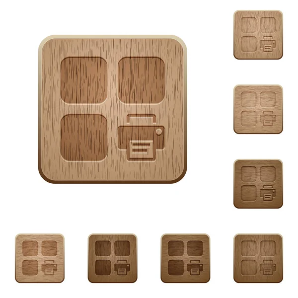 Composant d'impression boutons en bois — Image vectorielle