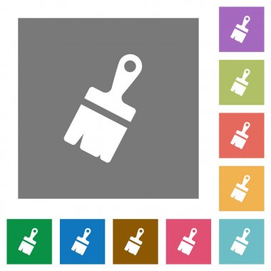 Fırça ile hamur kare düz simgeler