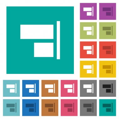 Doğru kareye hizalamak düz çok renkli simgeler