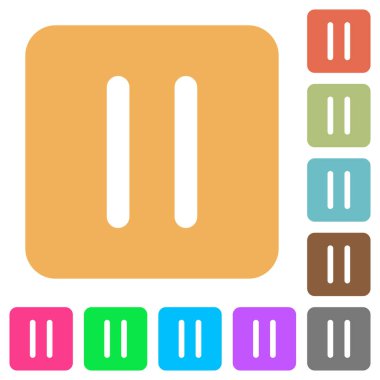 Medya Duraklat yuvarlak kare düz simgeler