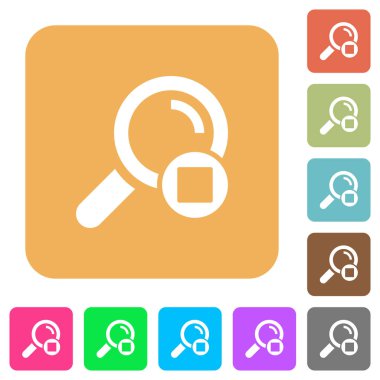 Dur arama yuvarlak kare düz simgeler