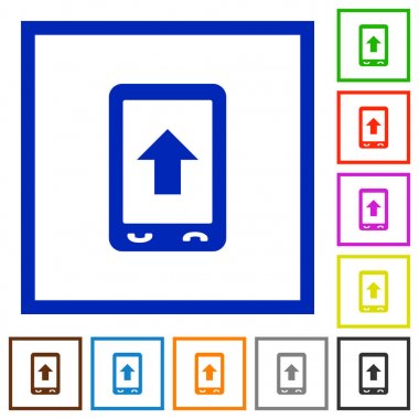 Mobil kaydırma Seviyelendirilmiş düz renk simgeleri düz çerçeveli simgeler
