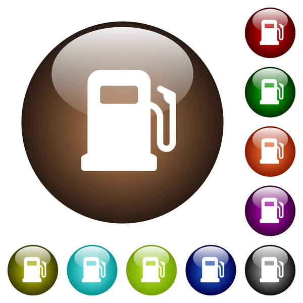 Posto de gasolina cor botões de vidro —  Vetores de Stock