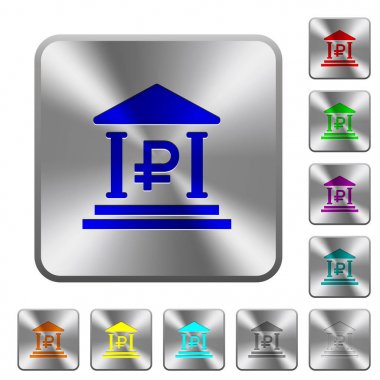 Kare çelik düğmeleri Rublesi banka office yuvarlak