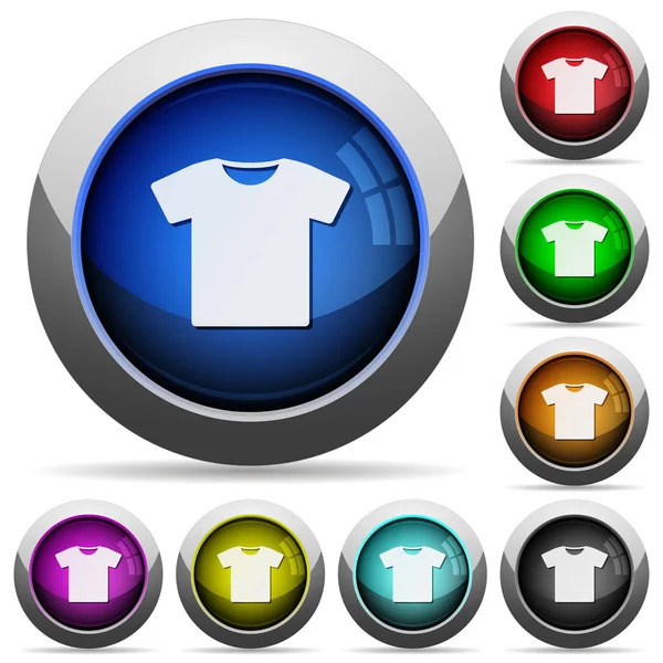 T-shirt redondo botões brilhantes — Vetor de Stock