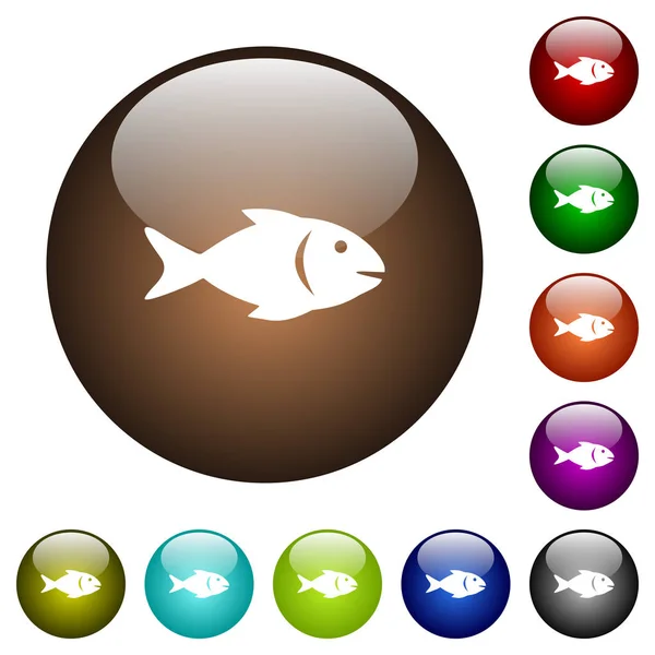 Fish color glass buttons — Stock Vector