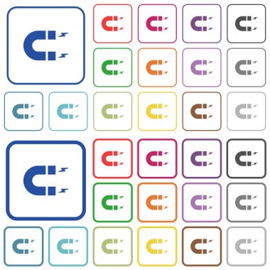 At nalı mıknatıs düz renk simgeleri özetlenen