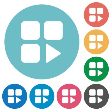 Bileşen oyun düz yuvarlak simgeler