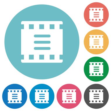 Film seçenekleri düz yuvarlak simgeler