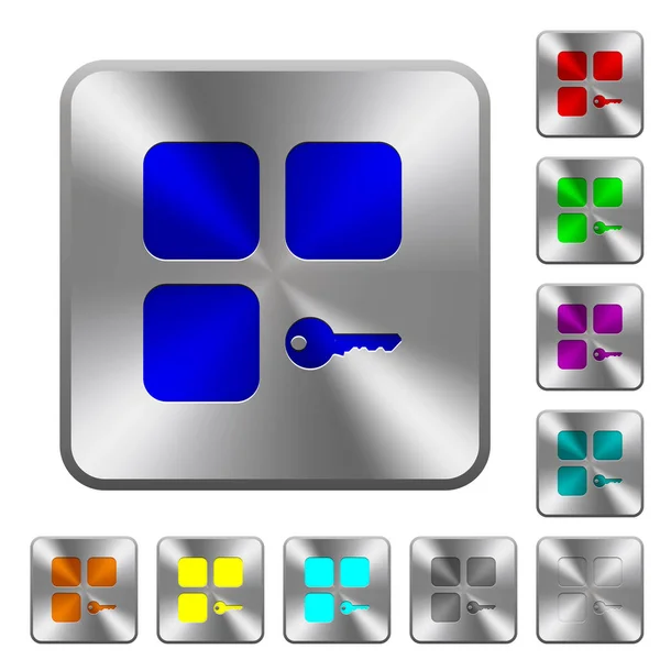 Закрытые квадратные стальные кнопки — стоковый вектор