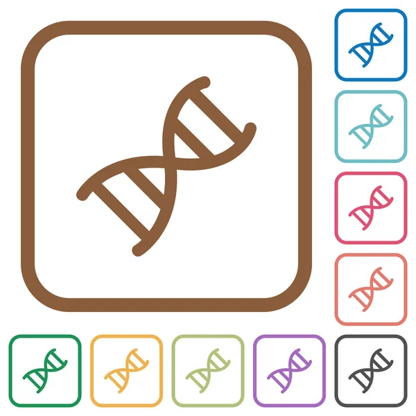Molécule d'ADN icônes simples — Image vectorielle