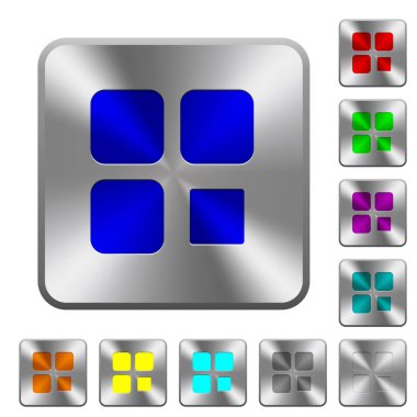 Bileşen dur yuvarlatılmış kare çelik düğmeleri