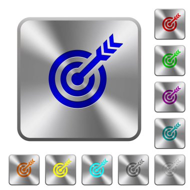 Hedef tablo ok ile yuvarlak kare çelik düğmeleri