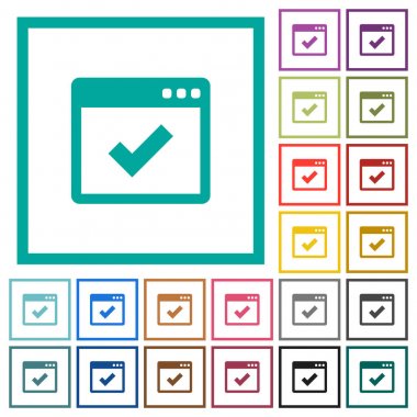 Uygulama Tamam düz renk simgeleri çeyreği çerçeveler ile