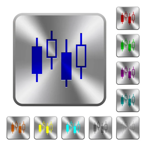 Gyertyatartó chart lekerekített négyzet acél gombok — Stock Vector