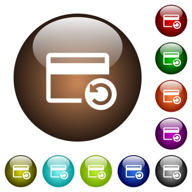 Kredi kartı geçen işlem renk cam düğmeleri geri al