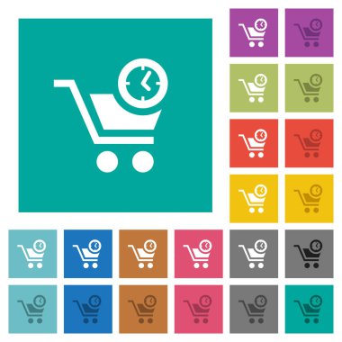 Anlık satınalma Meydanı düz çok renkli simgeler