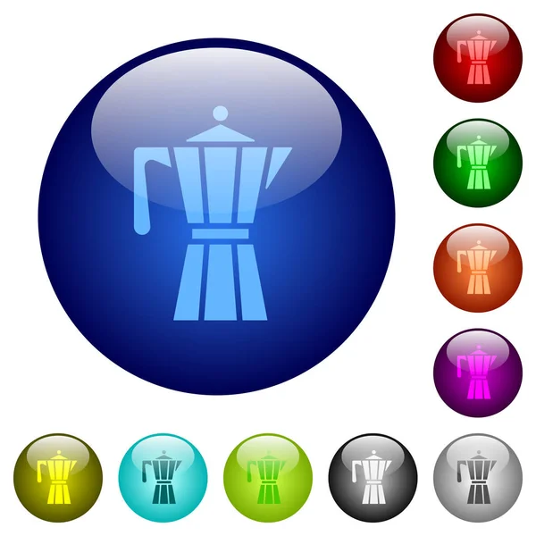 Ekspres do kawy kolorowych szklanych przycisków — Wektor stockowy