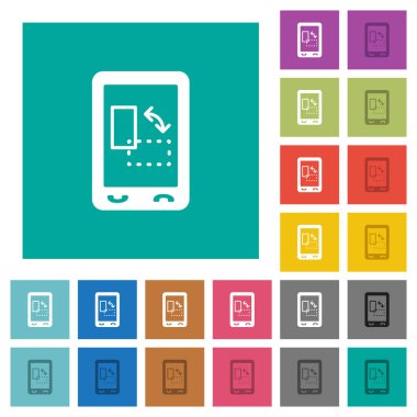 Mobil gyrosensor kare düz çok renkli simgeler