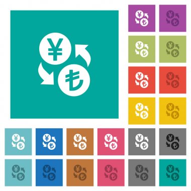 Kare daire Lirası Döviz yen çok renkli simgeler