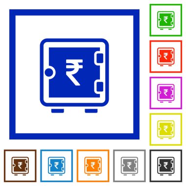 Hindistan Rupisi güçlü kutu düz çerçeveli simgeler