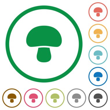 Anahatları ile mantar düz simgeler