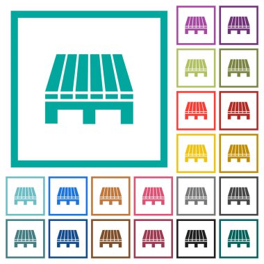 Çeyrek çerçeveli tek palet düz renk simgeleri