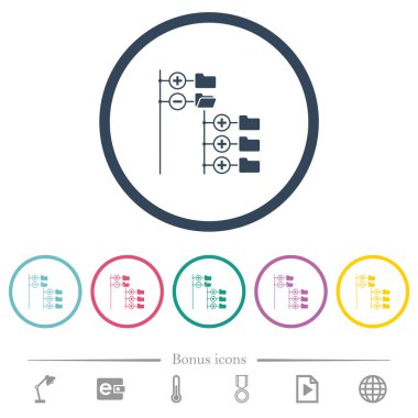 Yuvarlak anahatlarda dizin tarayıcı düz renk simgeleri