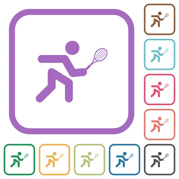 Jugador de tenis iconos simples — Vector de stock