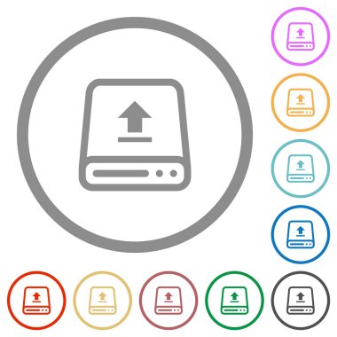 Ana hatları olan sabit diskten düz simgeler yükle