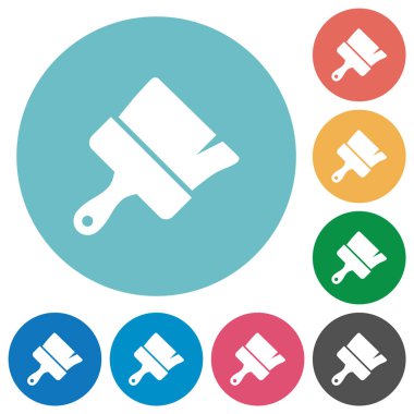 Boya fırçası düz yuvarlak simgeler