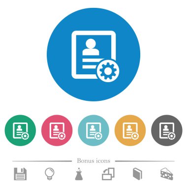 Kişi ayarları düz yuvarlak simgeler