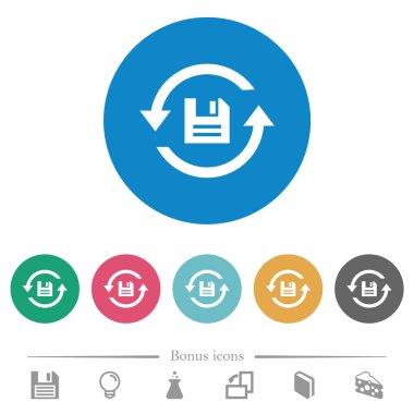 Günlük yedekleme düz yuvarlak simgeleri