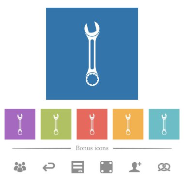 Tek anahtarlı düz beyaz simgeler kare arkaplanlarda