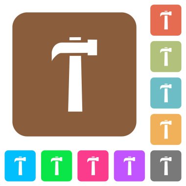 Eski çekiç yuvarlak kare düz simgeler