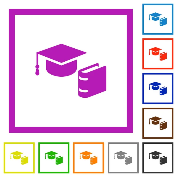 Maturitní čepice s plochými rámečky — Stockový vektor