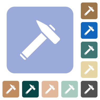 Eski çekiç yuvarlak kare düz simgeler