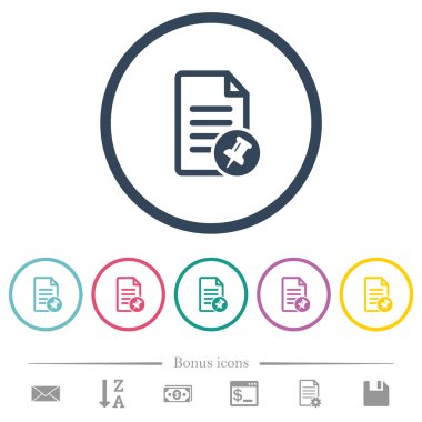 Yuvarlak hatlarda düz renk simgelerini iğnele